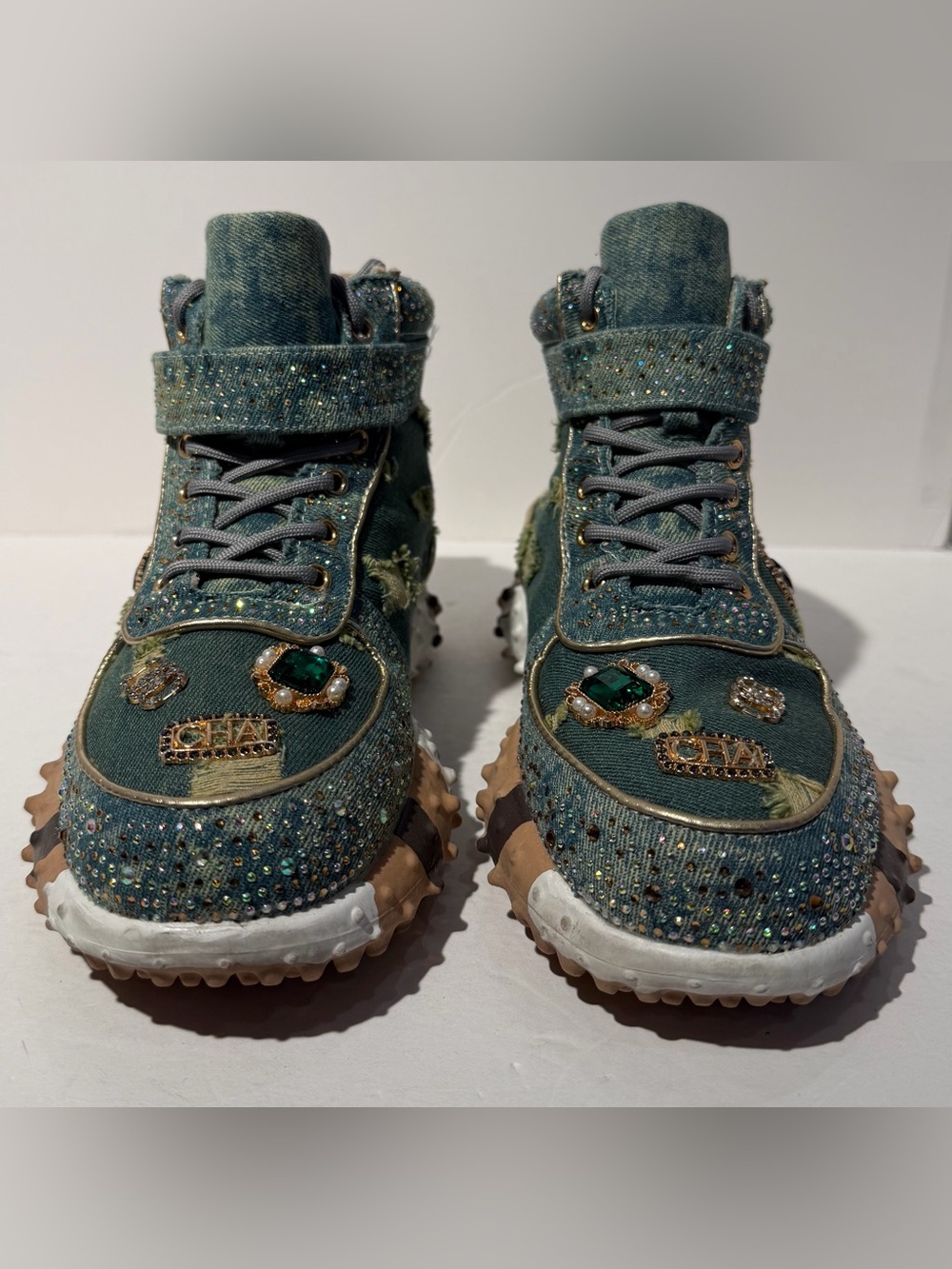 TAXI Women’s Multicolor Logo Mid Top Sz 10/11 Sneakers Lace Up Hook & Loop Sz 42